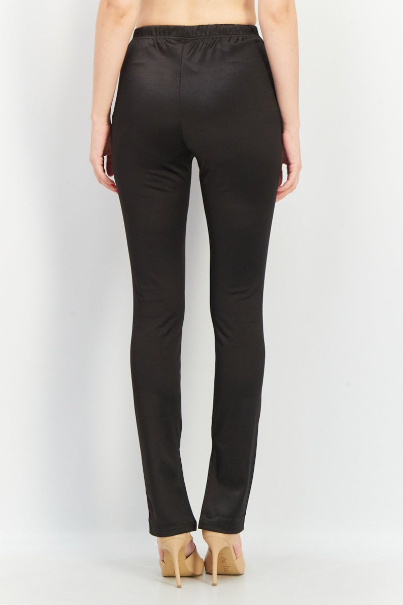 ASOS بنطلون نسائي ضيق بلون موحد، أسود - Image 2