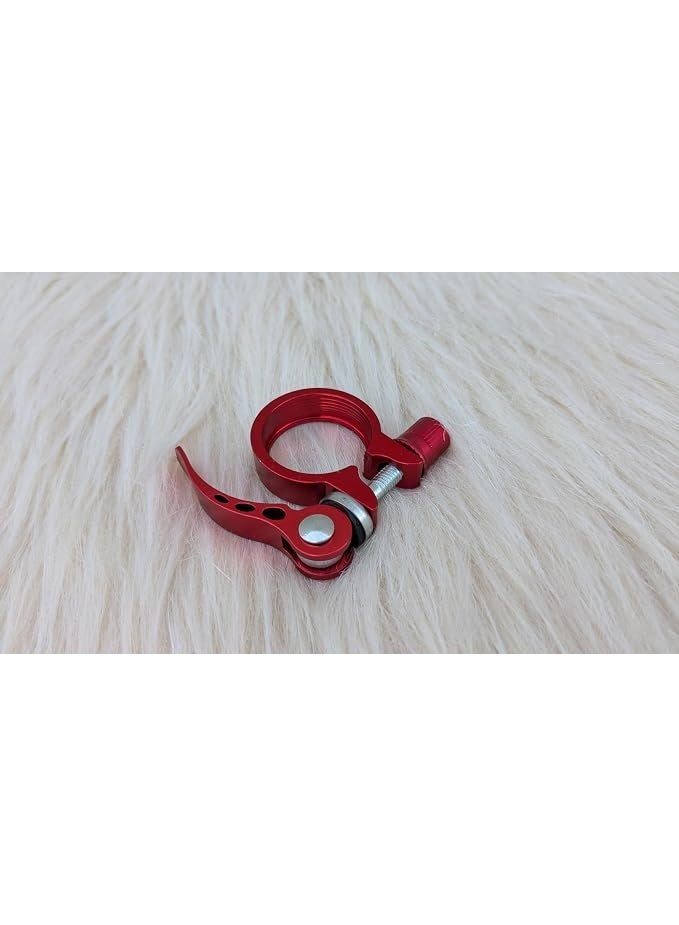 Quick-Release Bicycle Seatpost Clamp – Seat Locking Clamp (Red) - Image 2