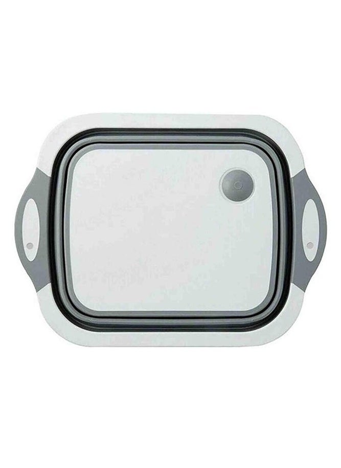 Generic - Multi-Function 3-in-1 Foldable Collapsible Cutting Board Grey/White 40x30x25cm - Image 1