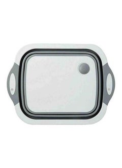 Multi-Function 3-in-1 Foldable Collapsible Cutting Board Grey/White 40x30x25cm