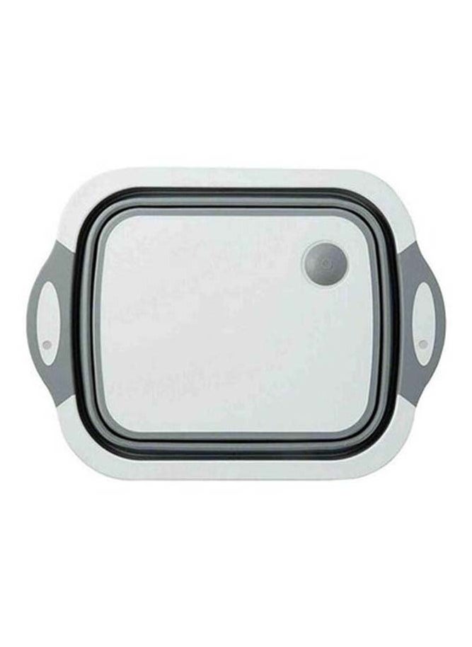 Generic - Multi-Function 3-in-1 Foldable Collapsible Cutting Board Grey/White 40x30x25cm - Image 1