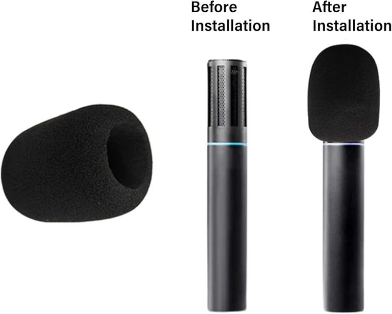 Professional Microphone Foam Cover Windscreen Protective Grill Soft Sponge Cap Black - Image 3