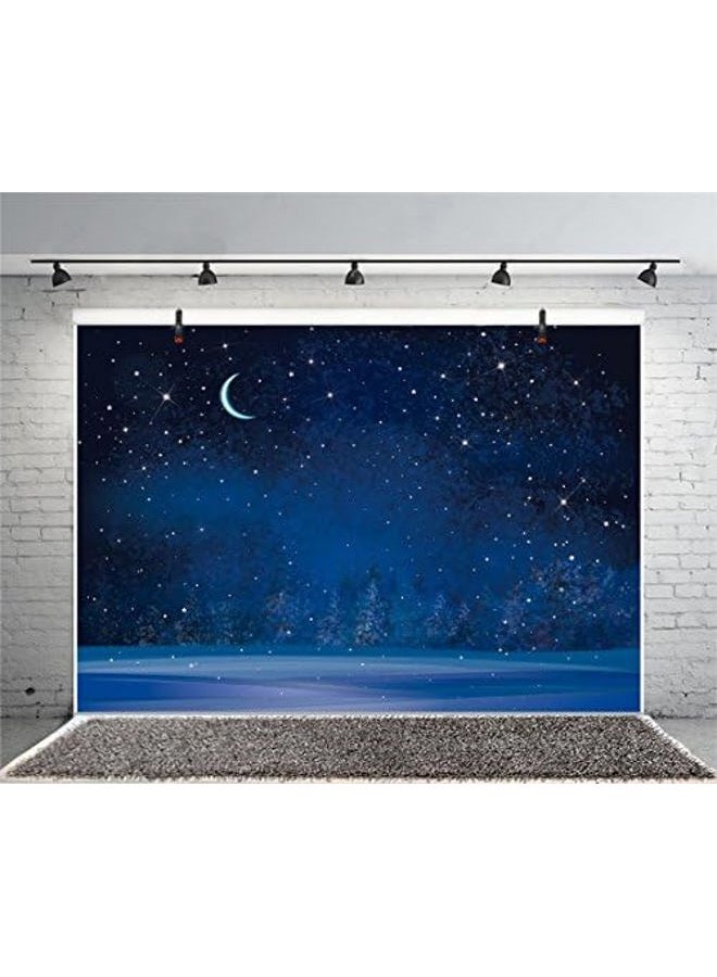 Yeele 10x8ft Winter Night Snowfall Snowflake Photography Backdrops Starry Sky Moon Blurry Fir Trees Pine Forest Background Merry Christmas Happy New Year Party Banner Decoration Studio Props - Image 5