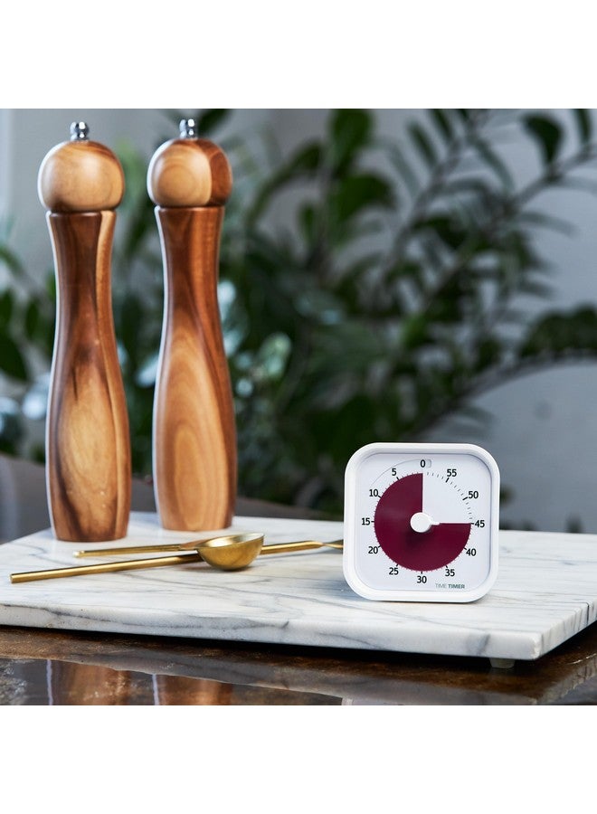 Time Timer تايم تايمر هوم مود - مؤقت بصري للأطفال 60 دقيقة - لأدوات الدراسة في المنزل، مؤقت لمكتب الأطفال، مكتب العمل والاجتماعات مع تشغيل صامت (كرة قطنية بيضاء) - Image 2