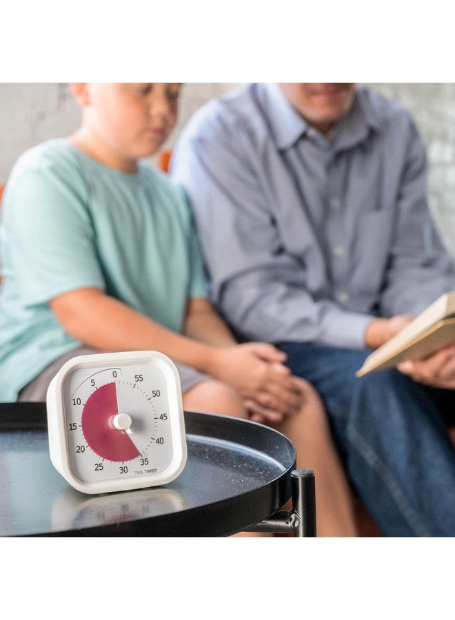 Time Timer تايم تايمر هوم مود - مؤقت بصري للأطفال 60 دقيقة - لأدوات الدراسة في المنزل، مؤقت لمكتب الأطفال، مكتب العمل والاجتماعات مع تشغيل صامت (كرة قطنية بيضاء) - Image 4