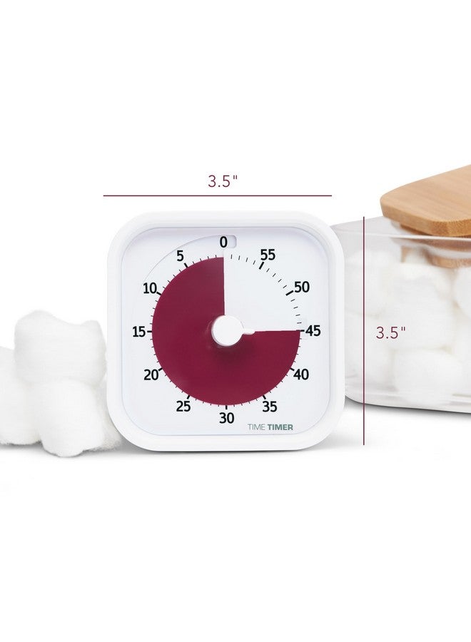Time Timer تايم تايمر هوم مود - مؤقت بصري للأطفال 60 دقيقة - لأدوات الدراسة في المنزل، مؤقت لمكتب الأطفال، مكتب العمل والاجتماعات مع تشغيل صامت (كرة قطنية بيضاء) - Image 5