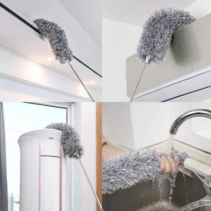 2025 Upgraded Long Handle Microfiber Feather Ceiling Duster for Dust Cleaning with extendable Pole 30100 Inch with Anti Scratch Bendable Head Brush for Cleaning High Cobweb Stick high Ceiling Fan  - Image 4