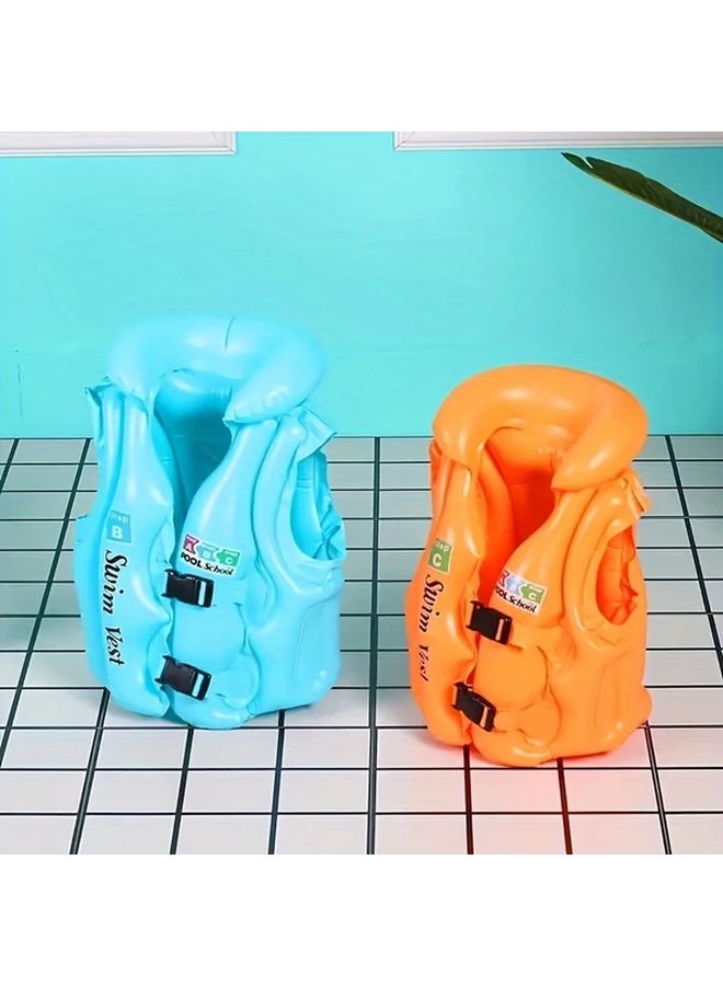 Adjustable Kids Swimming Vest Orange M For Boys And Girls Learning To Swim - Image 4