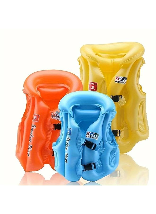 Adjustable Kids Swimming Vest Orange M For Boys And Girls Learning To Swim - Image 1
