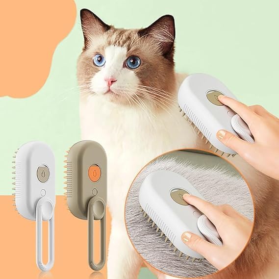 CREDLY 3 in 1 Cat Steam Brush, Pet Hair Removal Comb, Massage & Detangle, Steam Pet Brush for Cats & Dogs, All Pets - Image 5