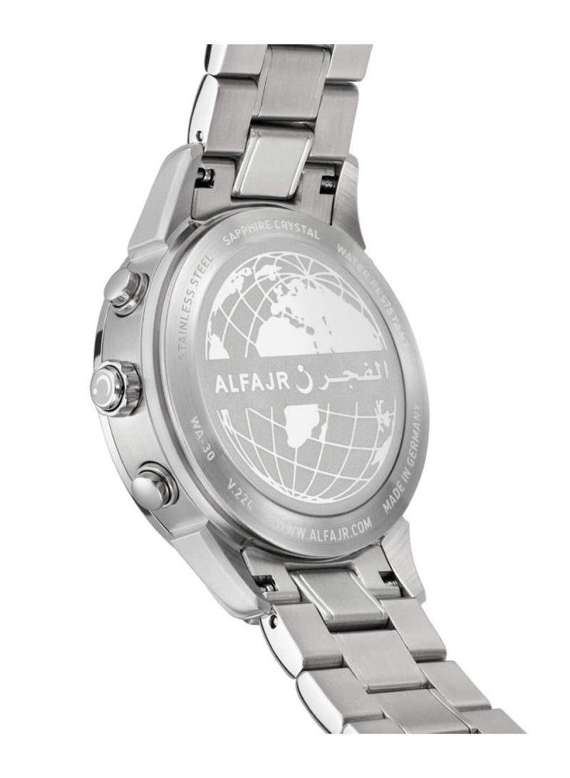 Al Fajr Men's Analog+Digital Round Shape Stainless Steel Watch WA-30S - 40mm - Image 2