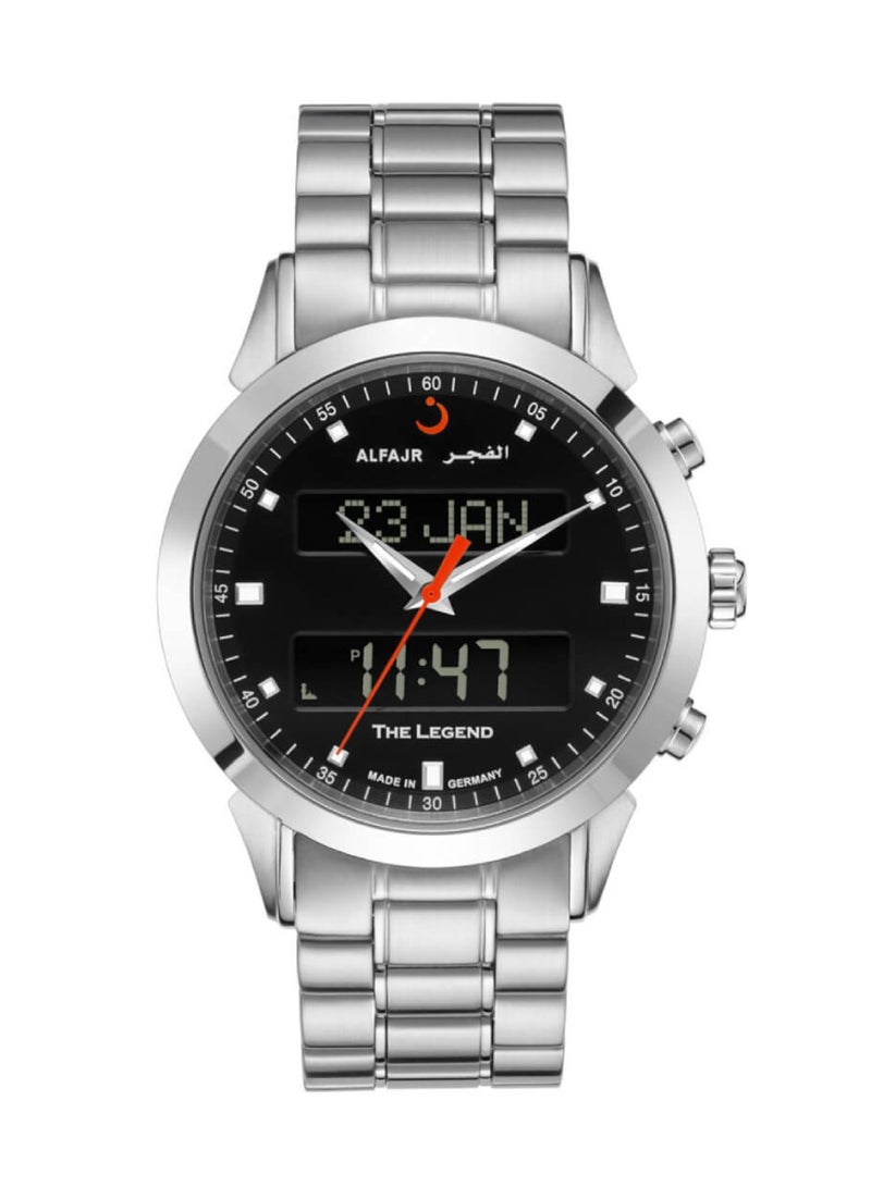 Al Fajr Men's Analog+Digital Round Shape Stainless Steel Watch WA-30S - 40mm - Image 1