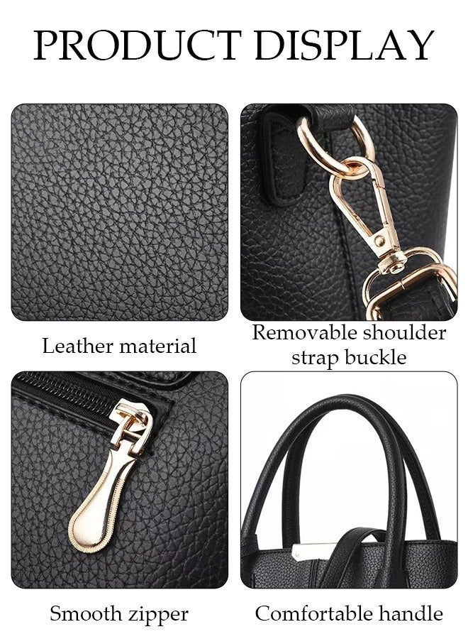 DUNISO Elegant Women's Handbag with Removable Shoulder Strap Large Capacity Tote Shoulder Bag Fashion Ladies Satchel Bag for Office Travel Daily Bag - Image 3