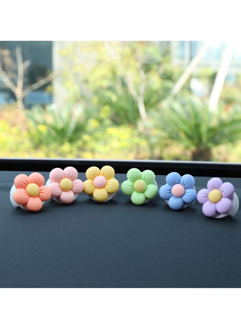 6 Pieces Flowers Car Air Vent Clips with Fragrance Pads Colorful Daisy Flower Car Air Freshener Groovy Retro Hippie Flowers Air Vent Decorations Cute Car Diffuser Accessories Car Interior Decor - Image 3