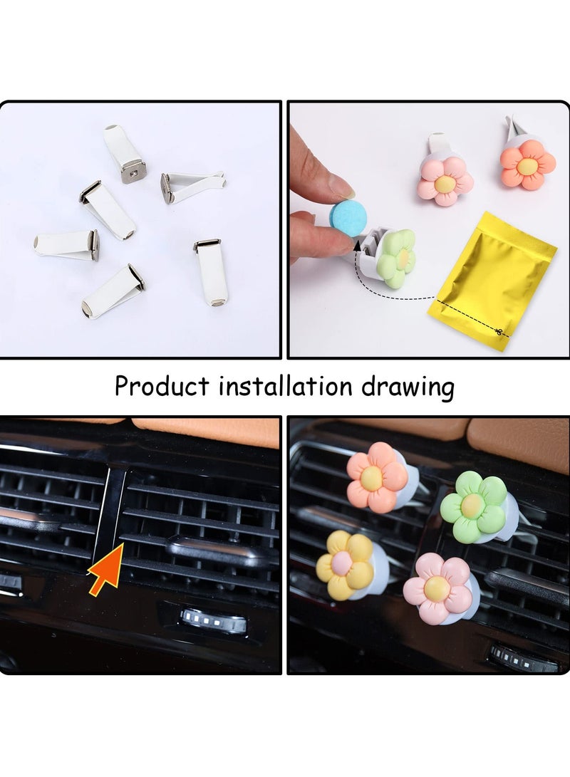 6 Pieces Flowers Car Air Vent Clips with Fragrance Pads Colorful Daisy Flower Car Air Freshener Groovy Retro Hippie Flowers Air Vent Decorations Cute Car Diffuser Accessories Car Interior Decor - Image 5