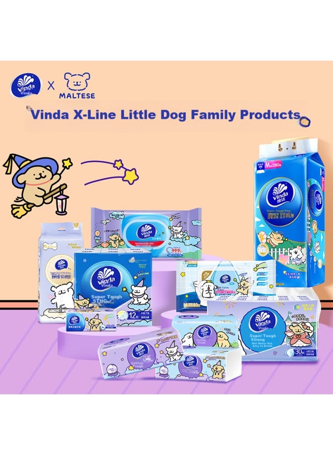 Vinda Ultra Strong Pocket Tissues, 4-ply, 5 Sheets * 30 Packs, Small Pack Tissues, Line Dog Ip Edition - Image 2