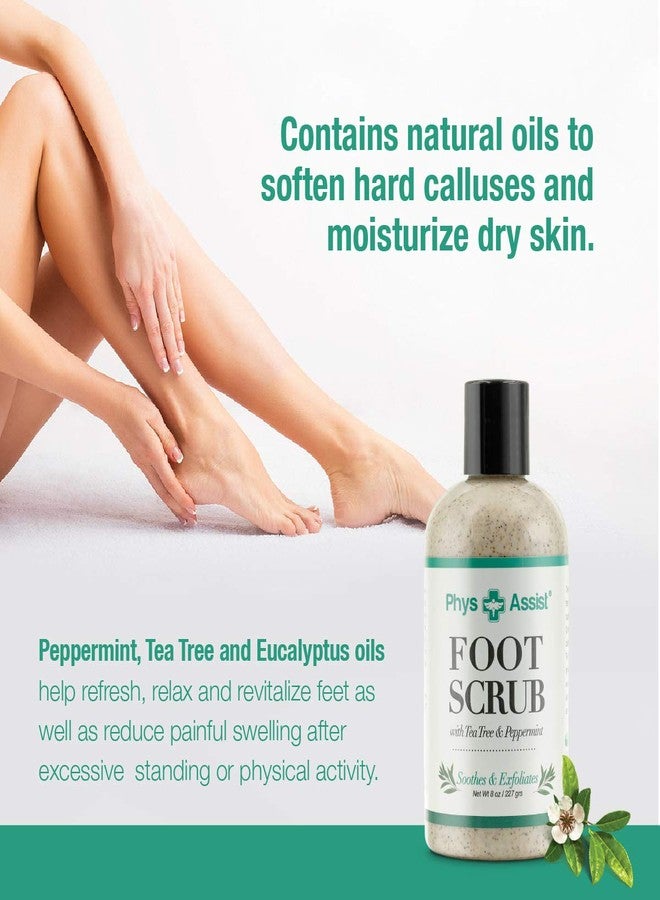 PhysAssist Foot Scrub 8 oz. with Tea Tree, Peppermint Soothes and Exfoliates Promoting a Deep Cooling Sensation Leaving Feet Feeling Calm and Refreshed. - Image 2