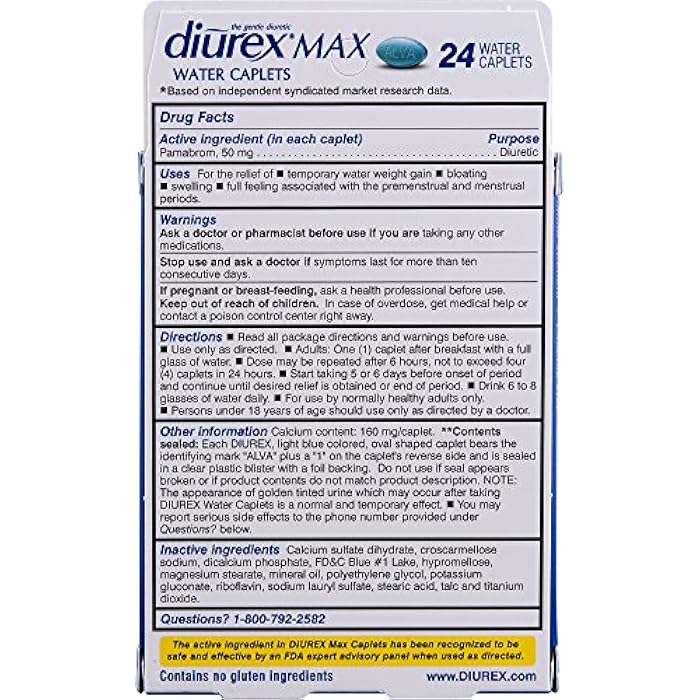 Diurex Max Water Caplets Caffeine Free - 24 Caplets, Pack of 2 - Image 5