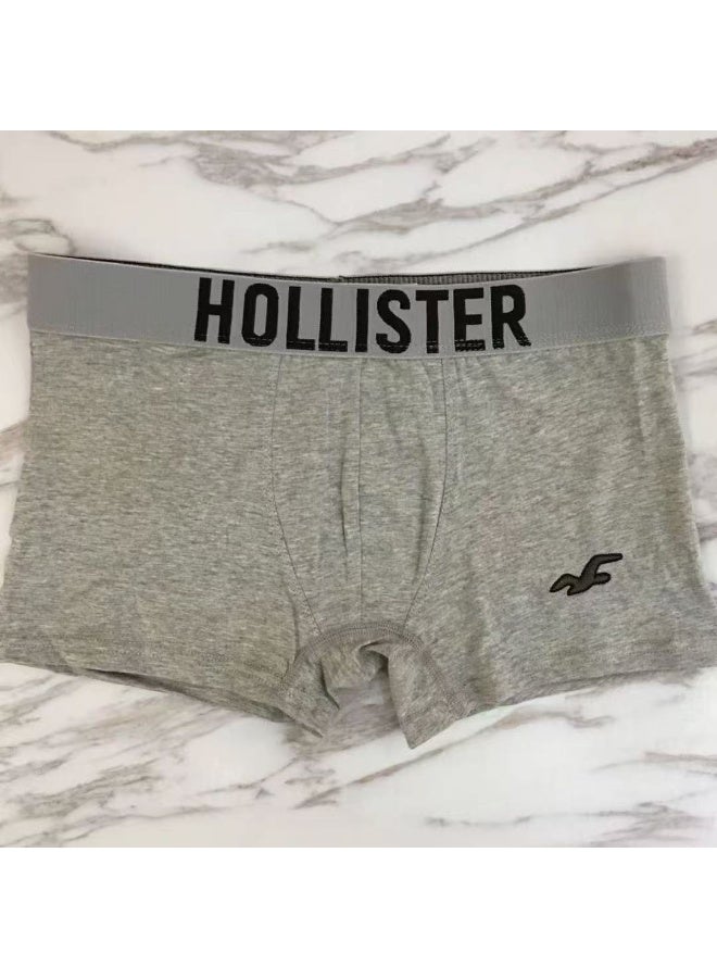 هوليستر قطعتين بوكسر رجالي باللونين الأسود والرمادي - Image 1