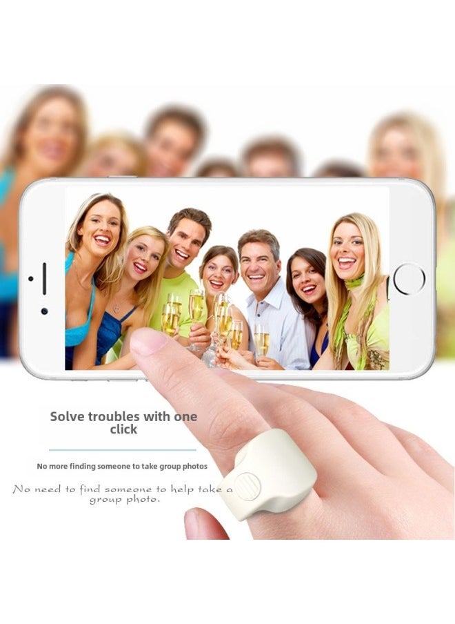 Smart Ring Rechargeable Bluetooth Remote Control Selfie Assistant Photo Assistant Remote Control Ring Selfie Stick Practical-Color:Pink  - Image 4