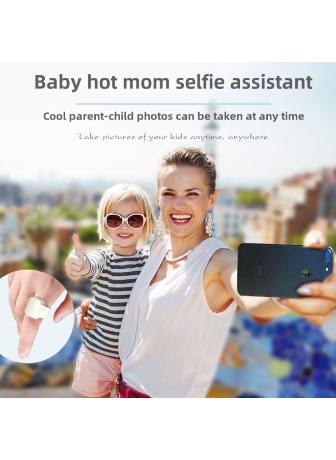 Smart Ring Rechargeable Bluetooth Remote Control Selfie Assistant Photo Assistant Remote Control Ring Selfie Stick Practical-Color:Pink  - Image 3