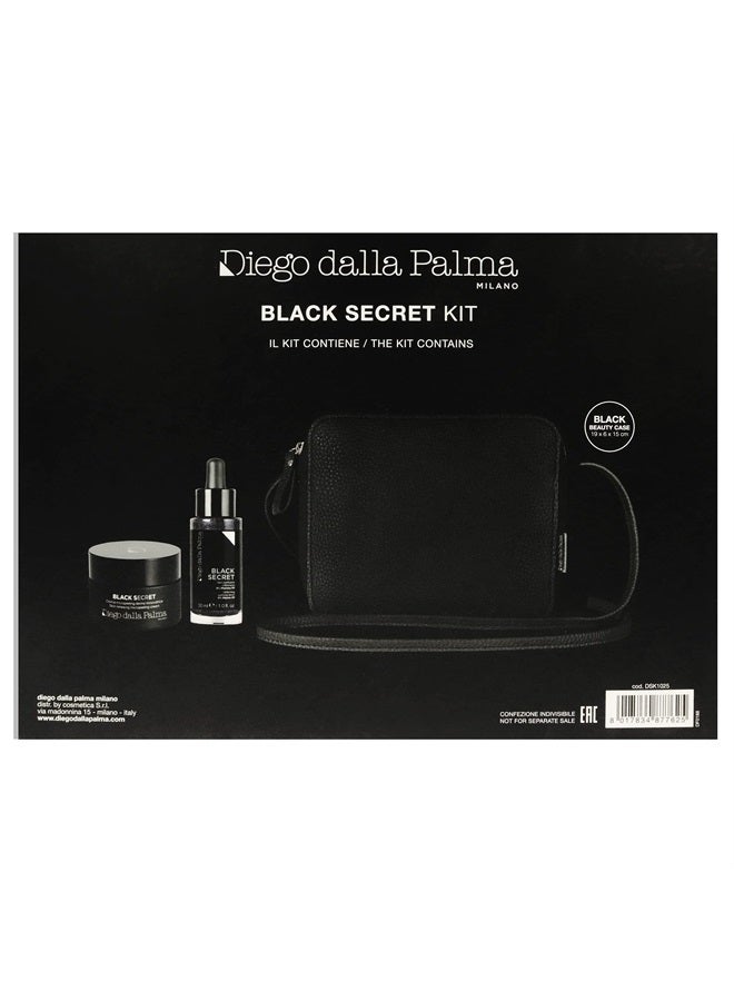 Diego dalla Palma Diego Dalla Palma Black Secret Kit, 3 Pc, 1.7 oz Micropeeling Cream, 1 oz Serum Bag 