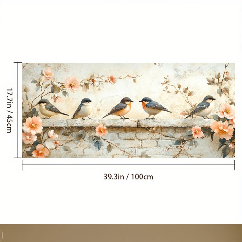 IVN Privacy Window Film 39.3x17.7 Inch Static Cling Decorative Window Film with Birds & Flowers Design for Bathroom Kitchen Office - Image 3