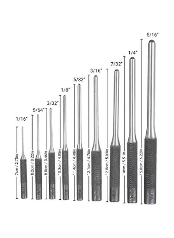 rocooart Punch Set9 Roll Pin Punch Set Steel Punches Hand Pin Removing Tool wi Carrying Case for Jewelers Watchmakers Carpenters - Image 2