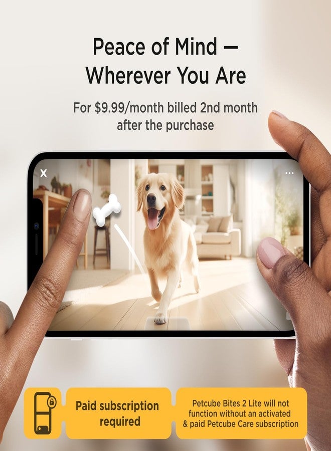 Petcube Bites 2 Lite + Extra Care Service with Smart Alerts [Paid in-App Subscription] | Interactive WiFi Pet Monitoring Camera with Phone App and Treat Dispenser, 1080p HD Video, Night Vision - Image 2