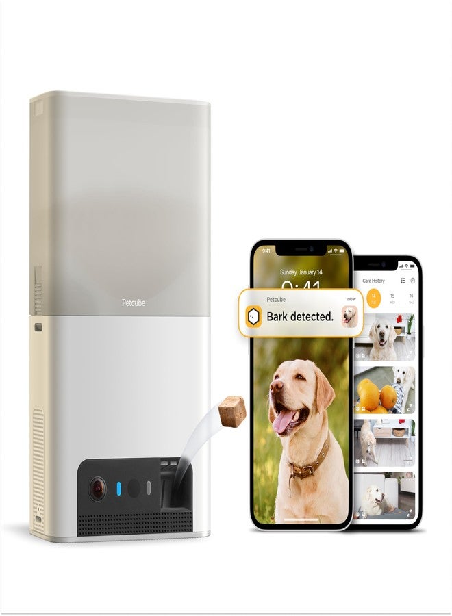 Petcube Bites 2 Lite + Extra Care Service with Smart Alerts [Paid in-App Subscription] | Interactive WiFi Pet Monitoring Camera with Phone App and Treat Dispenser, 1080p HD Video, Night Vision - Image 1