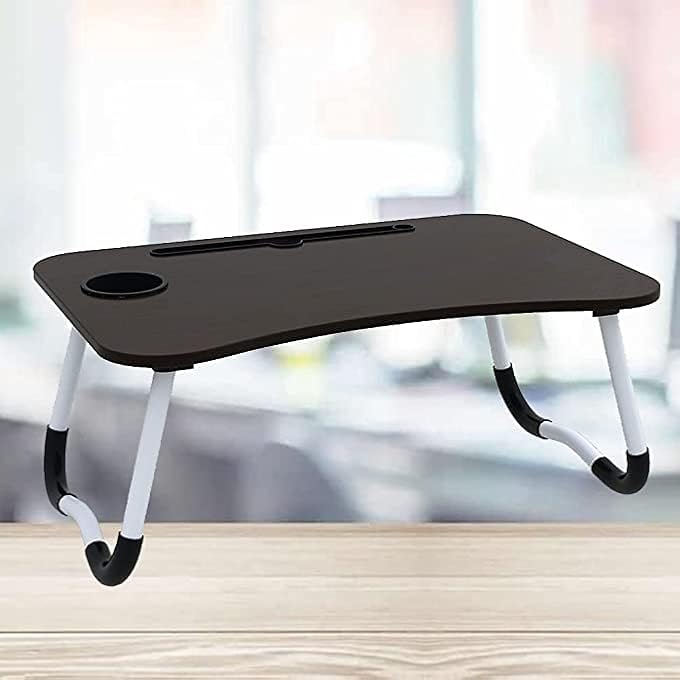 rayihni JOHN'SDECOR FOLDABLE BED LAPTOP TABLE LAPTOP DESK FOLDABLE STUDY TABLE MULTIFUNCTION LAPTOP TABLE WITH IPAD AND CUP HOLDER ADJUSTABLE FLOOR DESK BED TRAY (BLACK) - Image 1