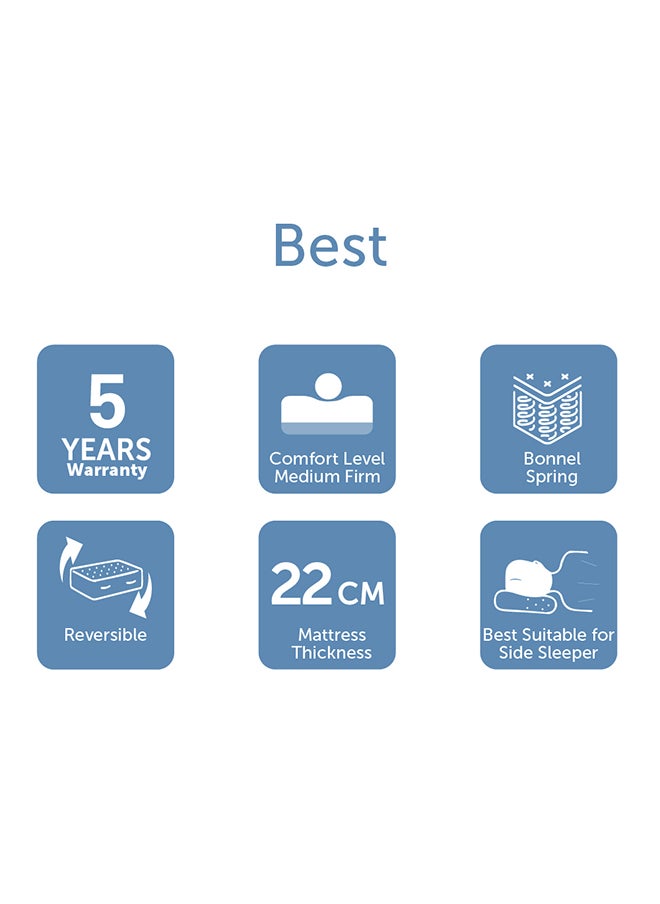 DANUBE HOME - Best Bonnell Spring King Mattress Firm Feel L 200 x W 180 With 22 cm Thickness - Multi Color - Image 1