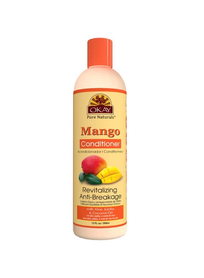 OKAY ; Mango Antibreakage Conditioner ; For All Hair Types & Textures ; Revitalize Repair Restore Moisture ; With Aloe Jojoba & Coconut Oil ; Free Of Parabens Silicones Sulfates ; 12 Oz - Image 1