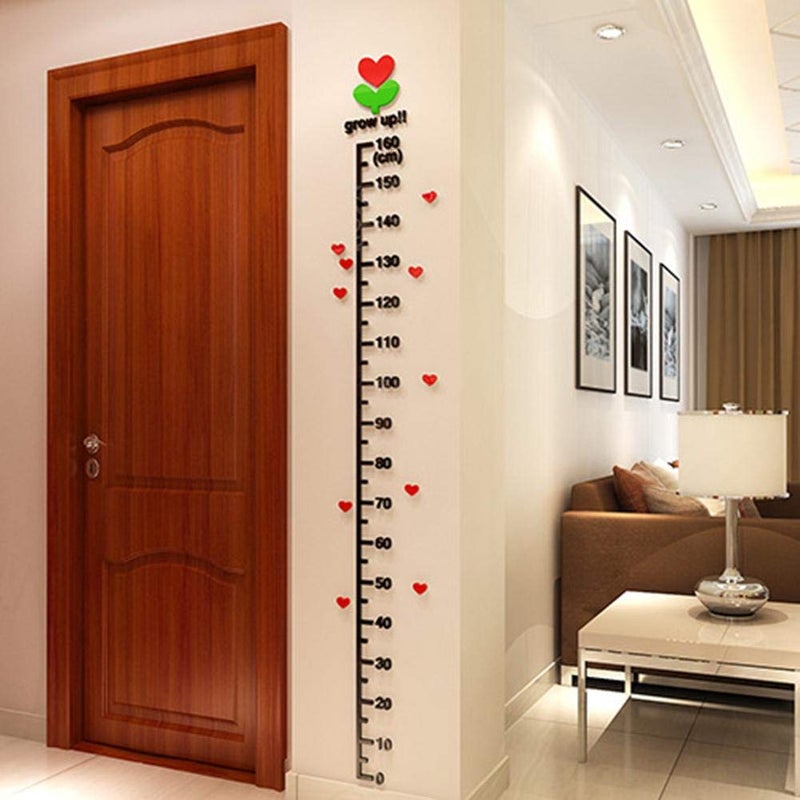 Children Height Measure Stickers 3D Funny DIY Acrylic Height Chart Sticker For Kids Room Wall Door Decorations For Living Room - Image 1