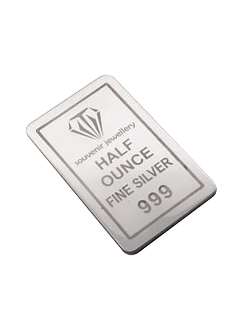 سبيكة فضة صافي عيار 999 نصف أونصة بوزن 15.55 جرام بتصميم اسم نواف - Image 4