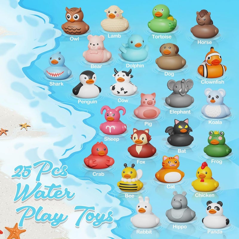 Grarain 25PCS Rubber Ducks,Toddler Bath Toys,No Hole Bathtub Toys,Baby Pool Toys for 18 Months and Older - Image 2