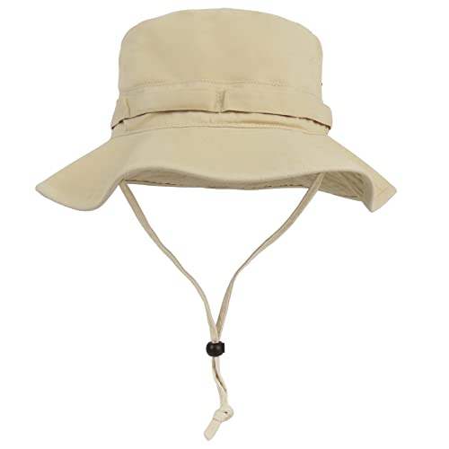 Phaiy Bucket Hat Wide Brim UV Protection Sun Hat Boonie Hats Fishing Hiking Safari Outdoor Hats for Men and Women Beige - Image 1
