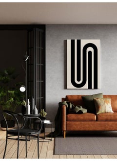Home Gallery N Geometric Letter with Black and white poster Printed canvas wall art  - Image 3