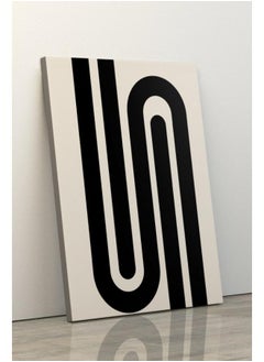 Home Gallery N Geometric Letter with Black and white poster Printed canvas wall art  - Image 4