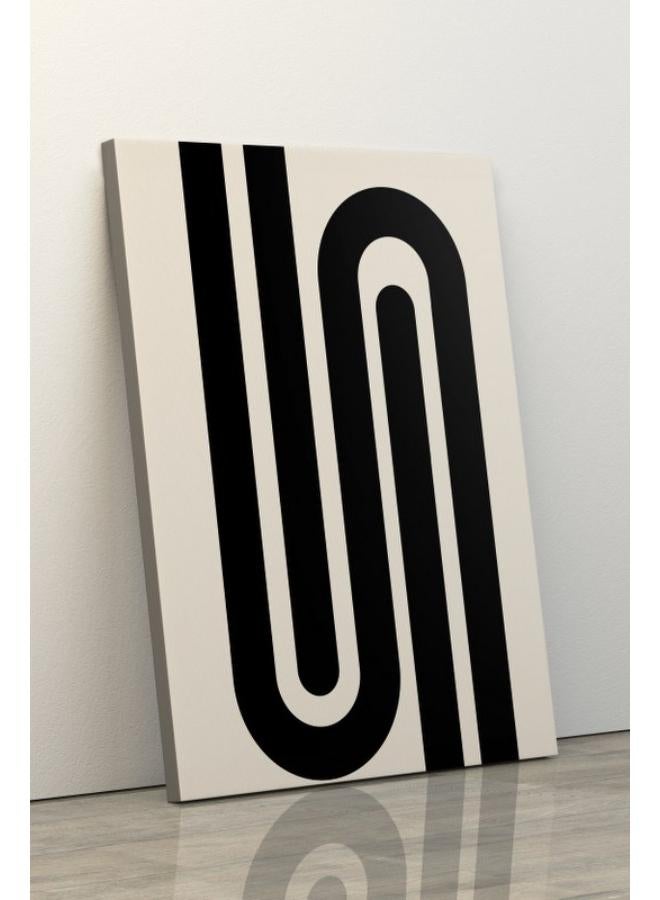 Home Gallery N Geometric Letter with Black and white poster Printed canvas wall art - Image 4