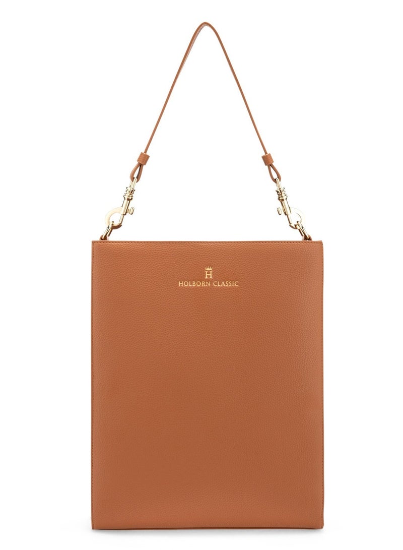 HOLBORN CLASSIC Vertical Tote - Brown - Women's Vegan Leather Tote Bag - Image 2