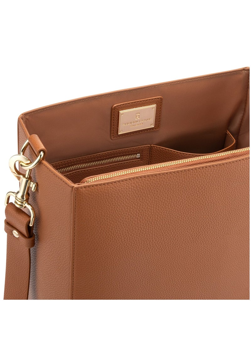 HOLBORN CLASSIC Vertical Tote - Brown - Women's Vegan Leather Tote Bag - Image 5