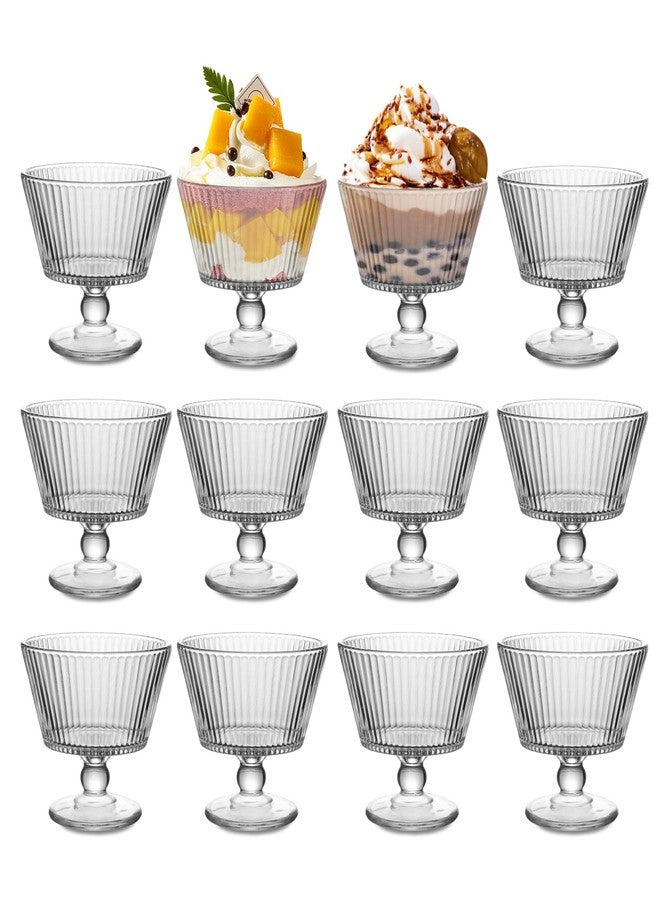 wangsdjy 9oz Glass Dessert Bowls, Vintage Dessert Bowls & Cups - Thickened Sundae Cups Lead-Free, for Ice Cream, Fruit, Pudding,small snacks, Yogurt, and Appetizers (12) - Image 1