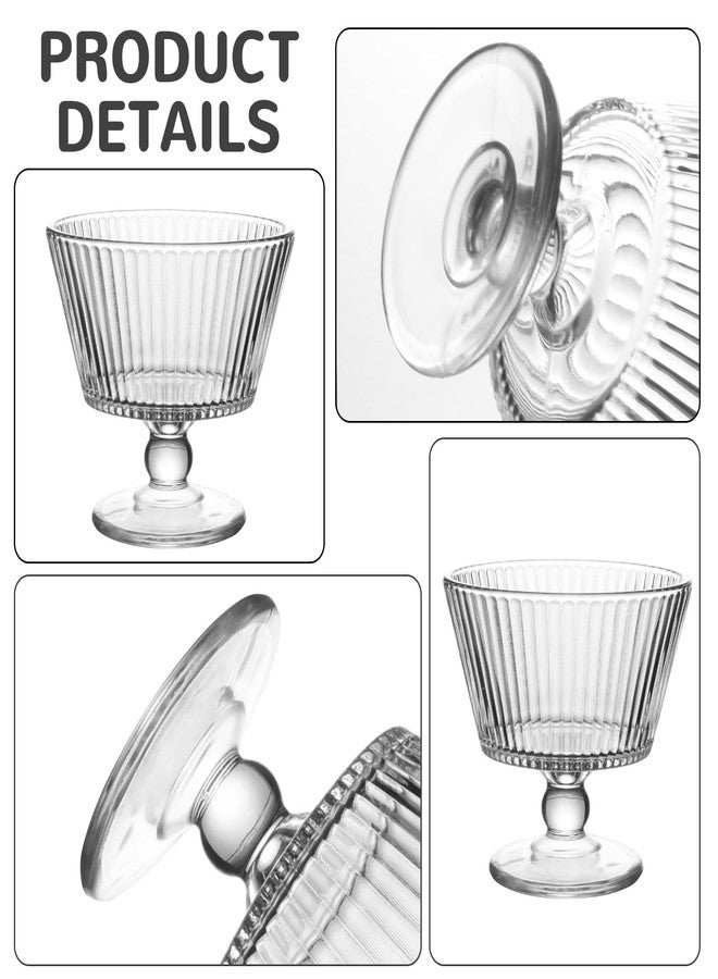 wangsdjy 9oz Glass Dessert Bowls, Vintage Dessert Bowls & Cups - Thickened Sundae Cups Lead-Free, for Ice Cream, Fruit, Pudding,small snacks, Yogurt, and Appetizers (12) - Image 2