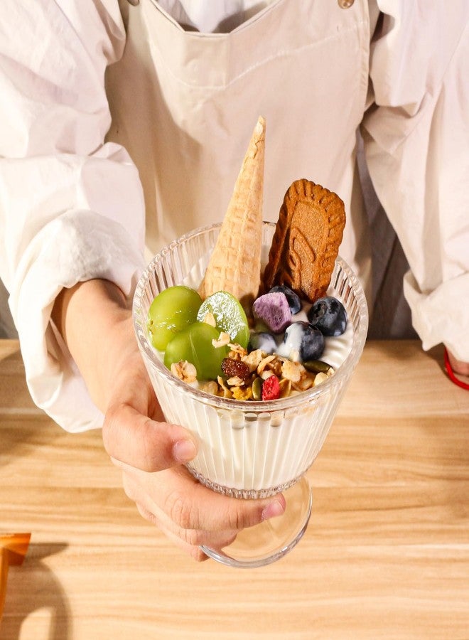 wangsdjy 9oz Glass Dessert Bowls, Vintage Dessert Bowls & Cups - Thickened Sundae Cups Lead-Free, for Ice Cream, Fruit, Pudding,small snacks, Yogurt, and Appetizers (12) - Image 4