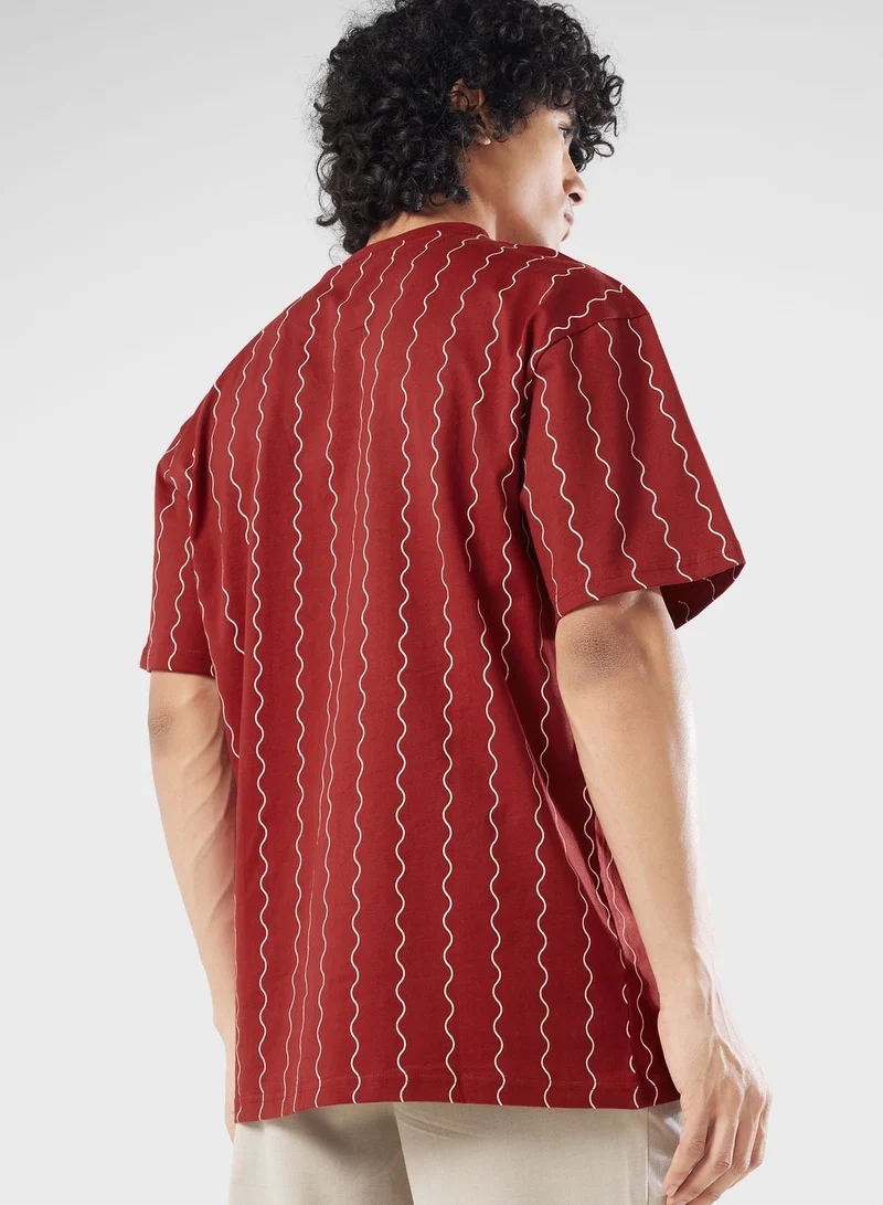 Karl Kani Small Signature Ziczac Pinstripe T-Shirt