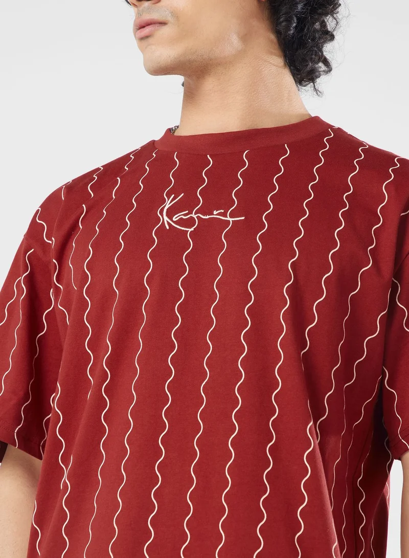 Karl Kani Small Signature Ziczac Pinstripe T-Shirt