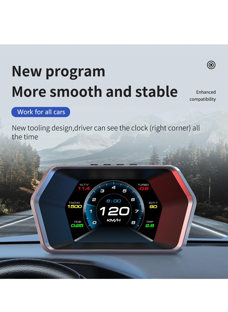 شو وو شاشة عرض رأسية، شاشة قياس OBD ذكية للسيارة، عداد سرعة GPS مع سرعة السيارة، دورة في الدقيقة، جهد استهلاك الوقود، أداة ذكية متعددة البيانات لجميع السيارات - Image 4