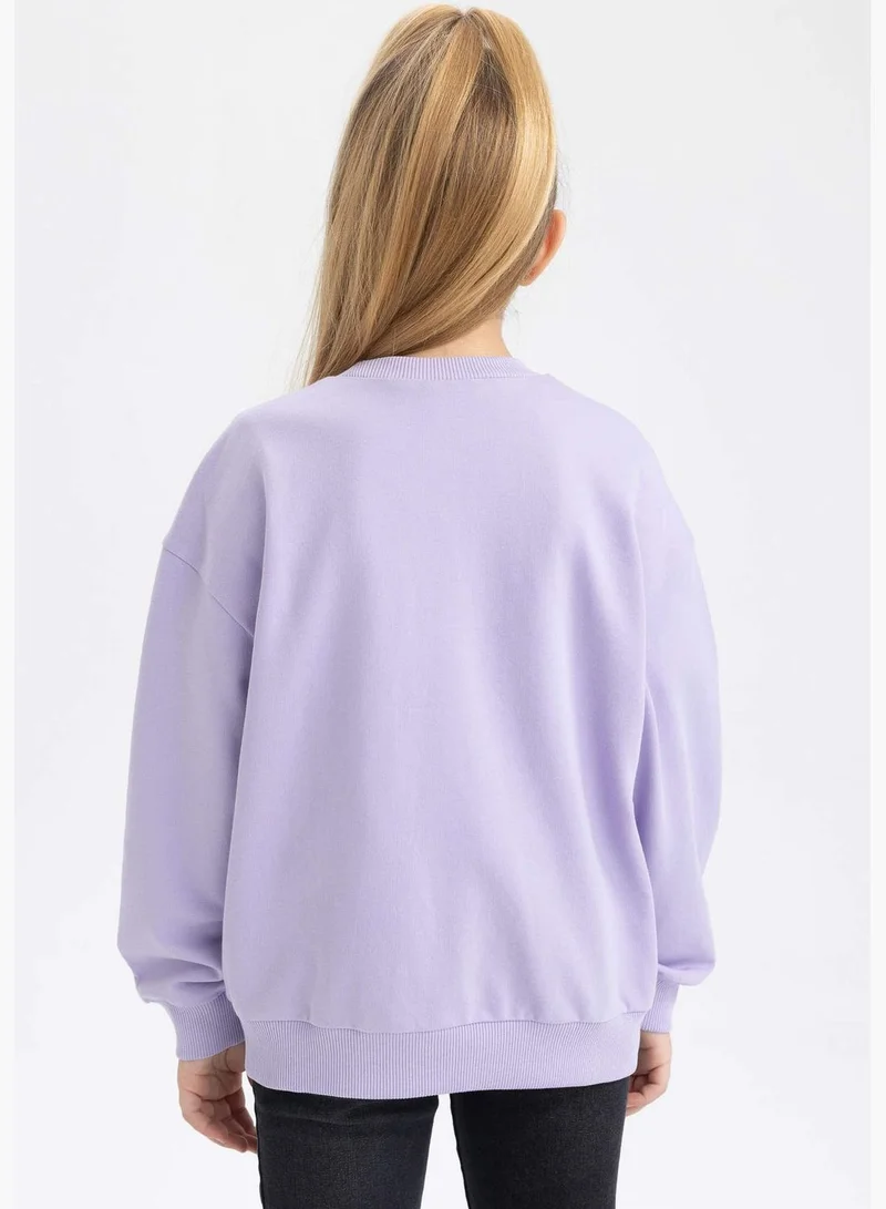 DeFacto Girl Crew Neck Long Sleeve Knitted Sweatshirt