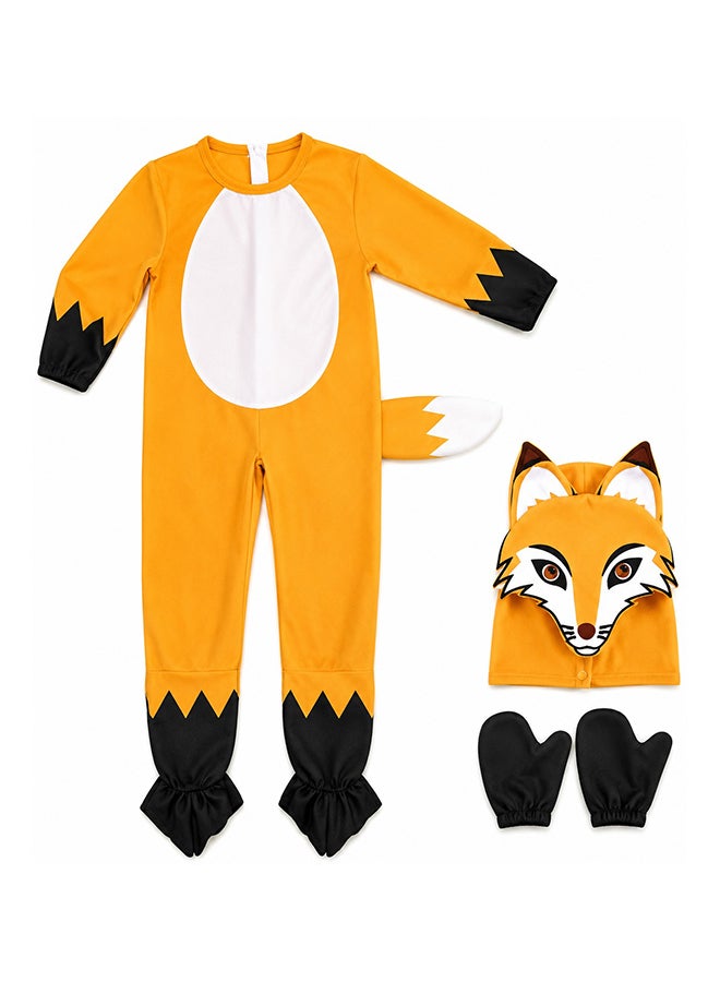 Toy Land Kids Fox Animal Costume Set with Hood – Fancy Dress Jumpsuit Outfit for Boys & Girls of age 10 to 11 years - Image 1